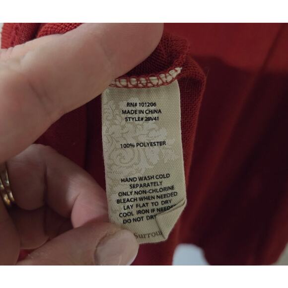 Soft Surroundings Oversized Small Wrap Top Red Crimson Long Sleeve - Picture 8 of 8